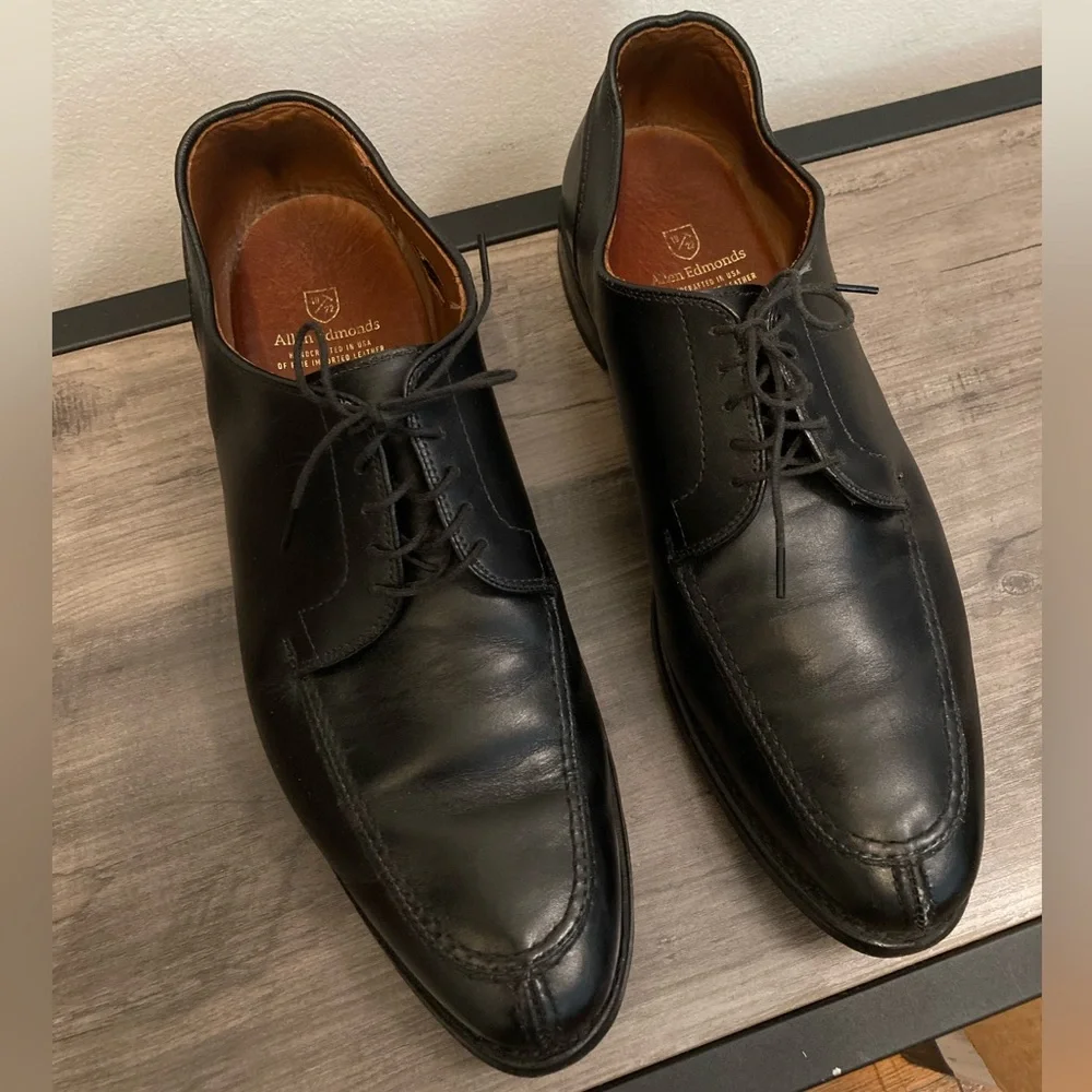 Allen Edmonds Watson Leather Derby Shoes Black Leather Dress Shoes
